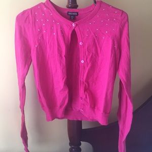Pink embellished girls sweater